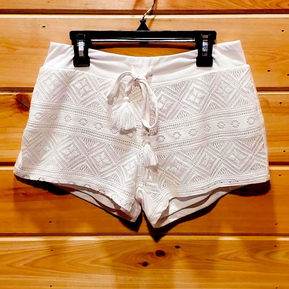 White Soft Drawstring Shorts